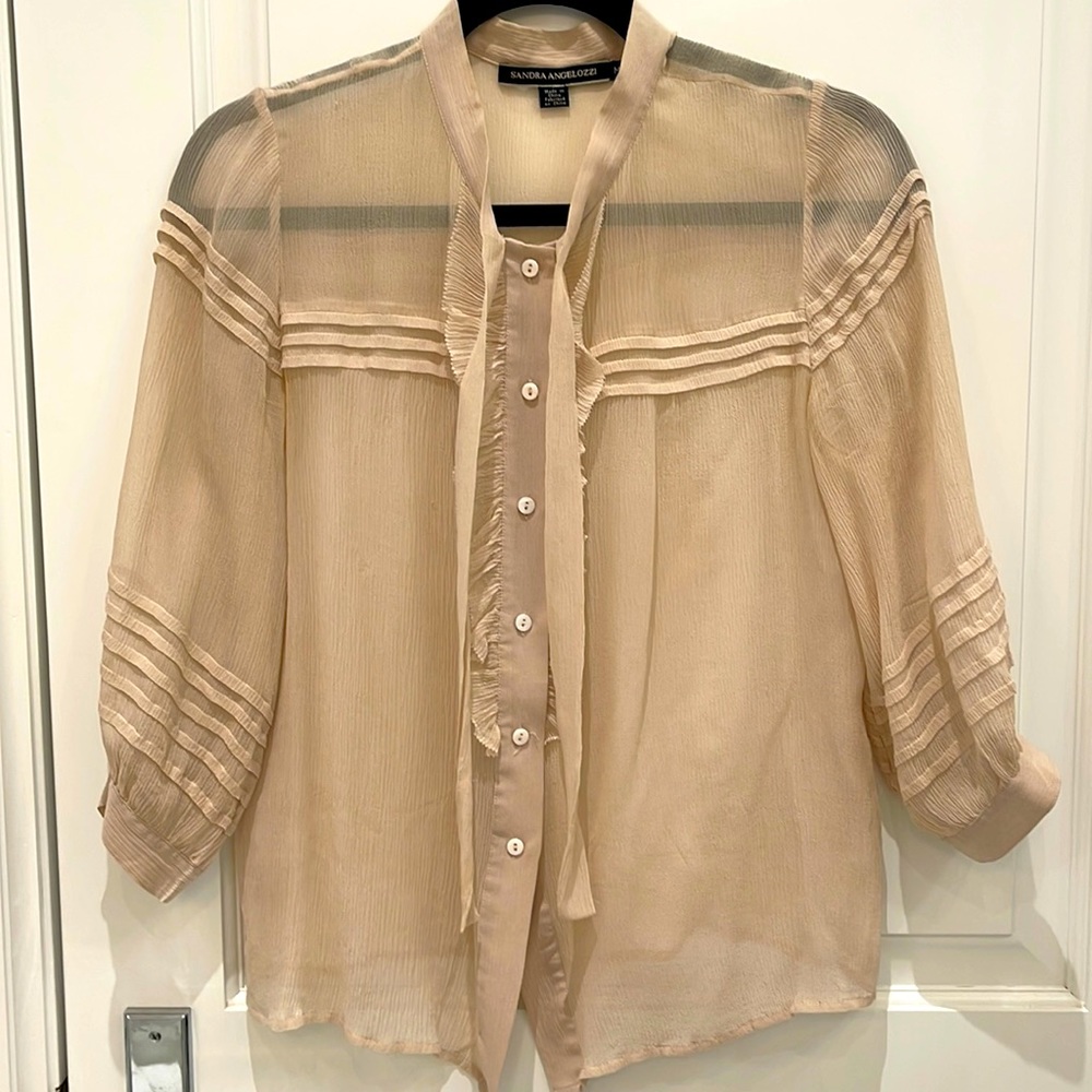 Sandra Chiffon Blouse - beautifully detailed (fits S-M)